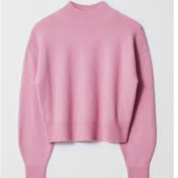 & Other Stories Wool-Blend Mock Neck Sweater, Pink – Medium - Picture 4 of 4